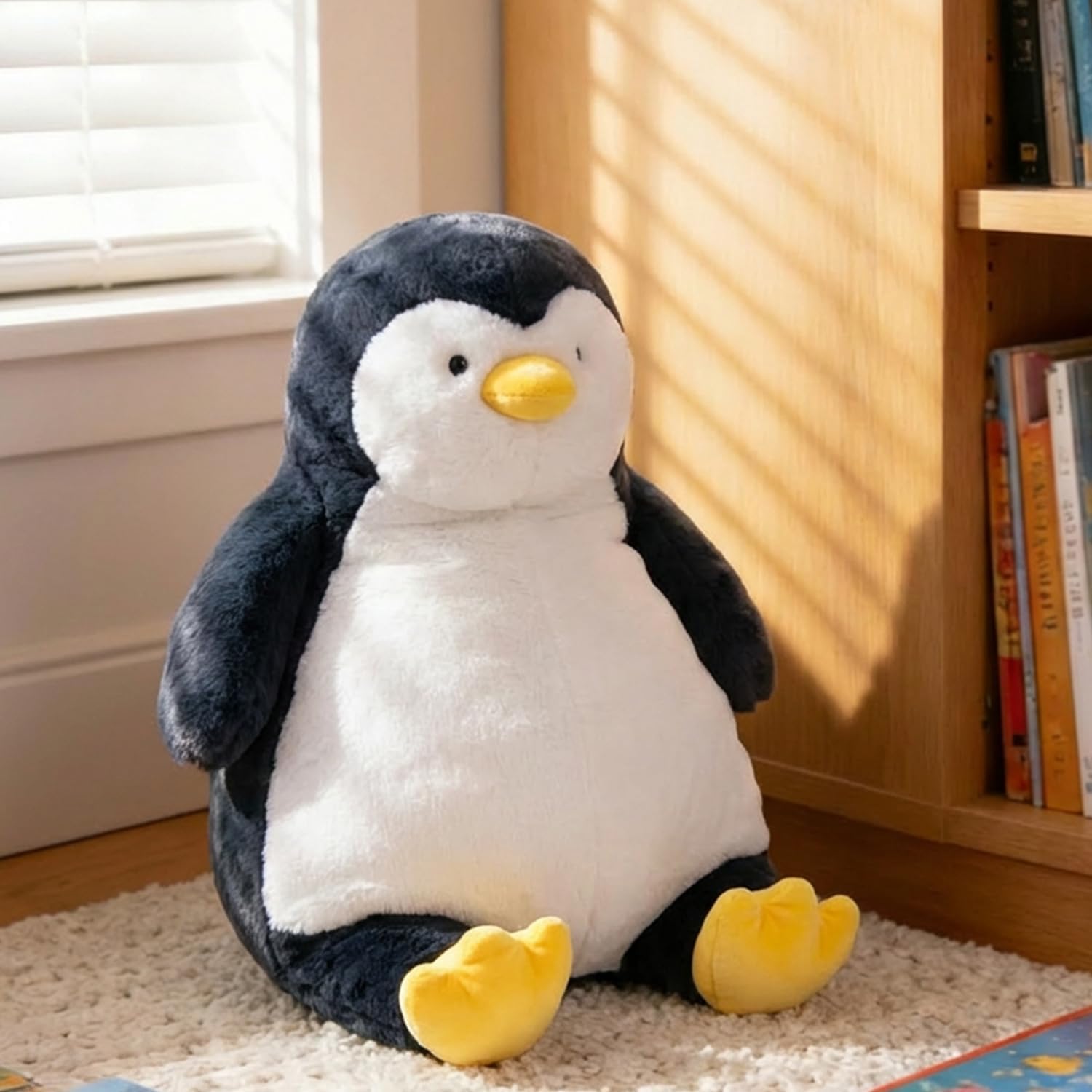 ARELUX Giant 22in Big Penguin Plush Large Stuffed Animal Hugging Pillow: Soft Jumbo Sleeping Body Warm Fluffy Pillow Adorable Chubby Plushie Toy Gifts for Boys Girls