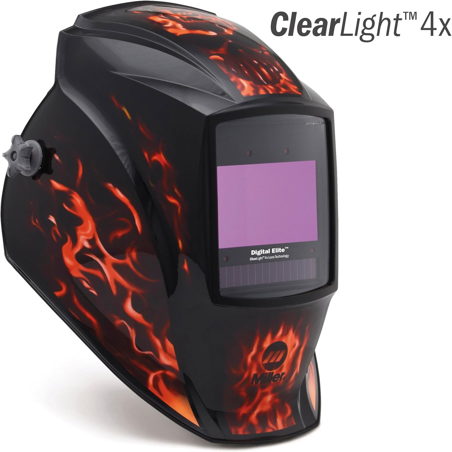 Miller Digital Elite™ Series Auto-Darkening Welding Helmet with ClearLight 4x Lens Technology - Professional Welding Hood - Welder Helmet for Men & Women, Inferno