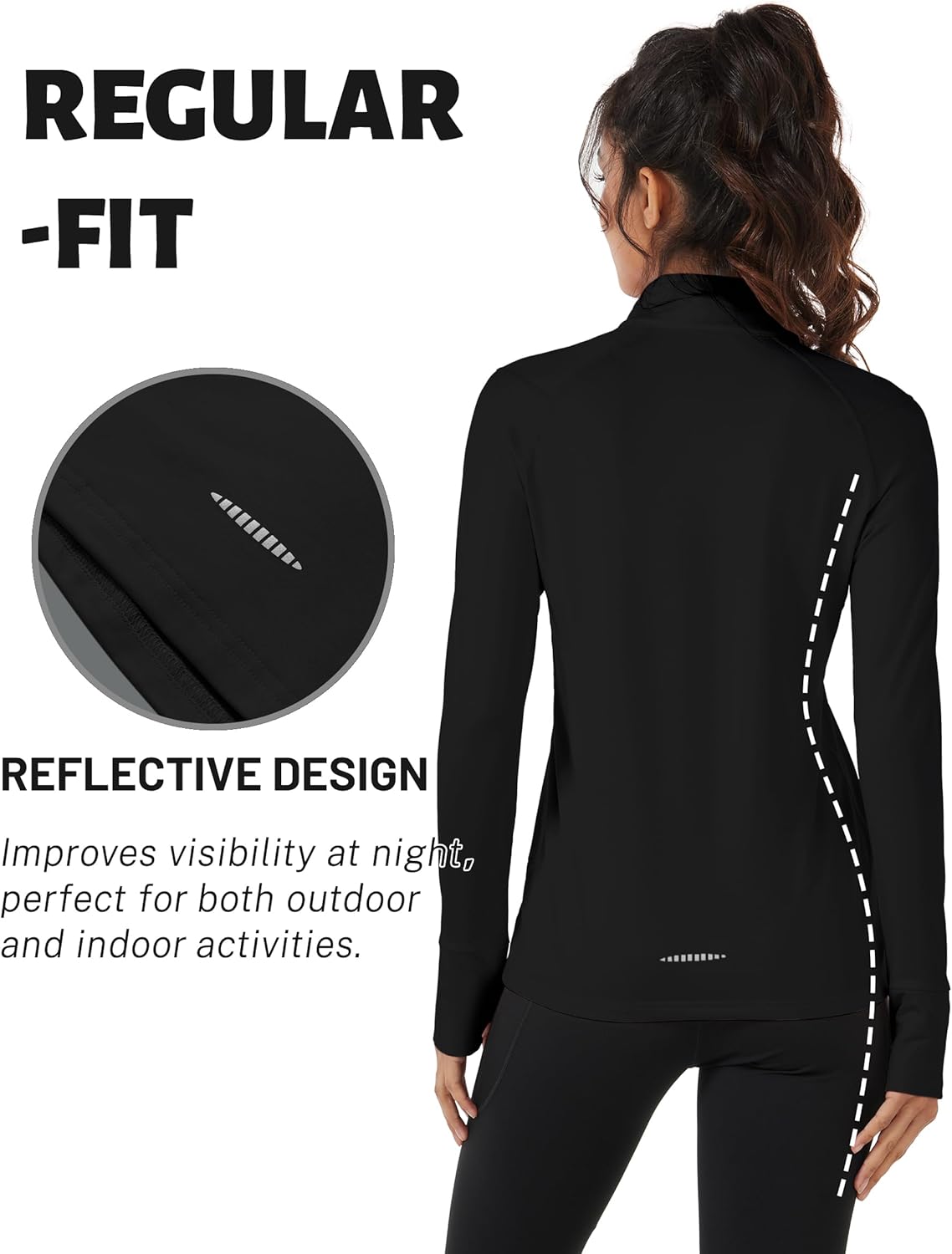 TACVASEN Women's Fleece Pullover Quarter Zip Sweatshirt Thermal Shirts Long Sleeve Athletic Tops - Image 3