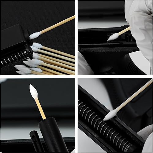 Miniatura 4 de PINGMIC Kit de Limpieza de Armas de 1200800600 PIEZAS - Parches y Hisopos de Limpieza de Armas, Hisopos Puntiagudos de 6 Pulgadas, Parches Sin