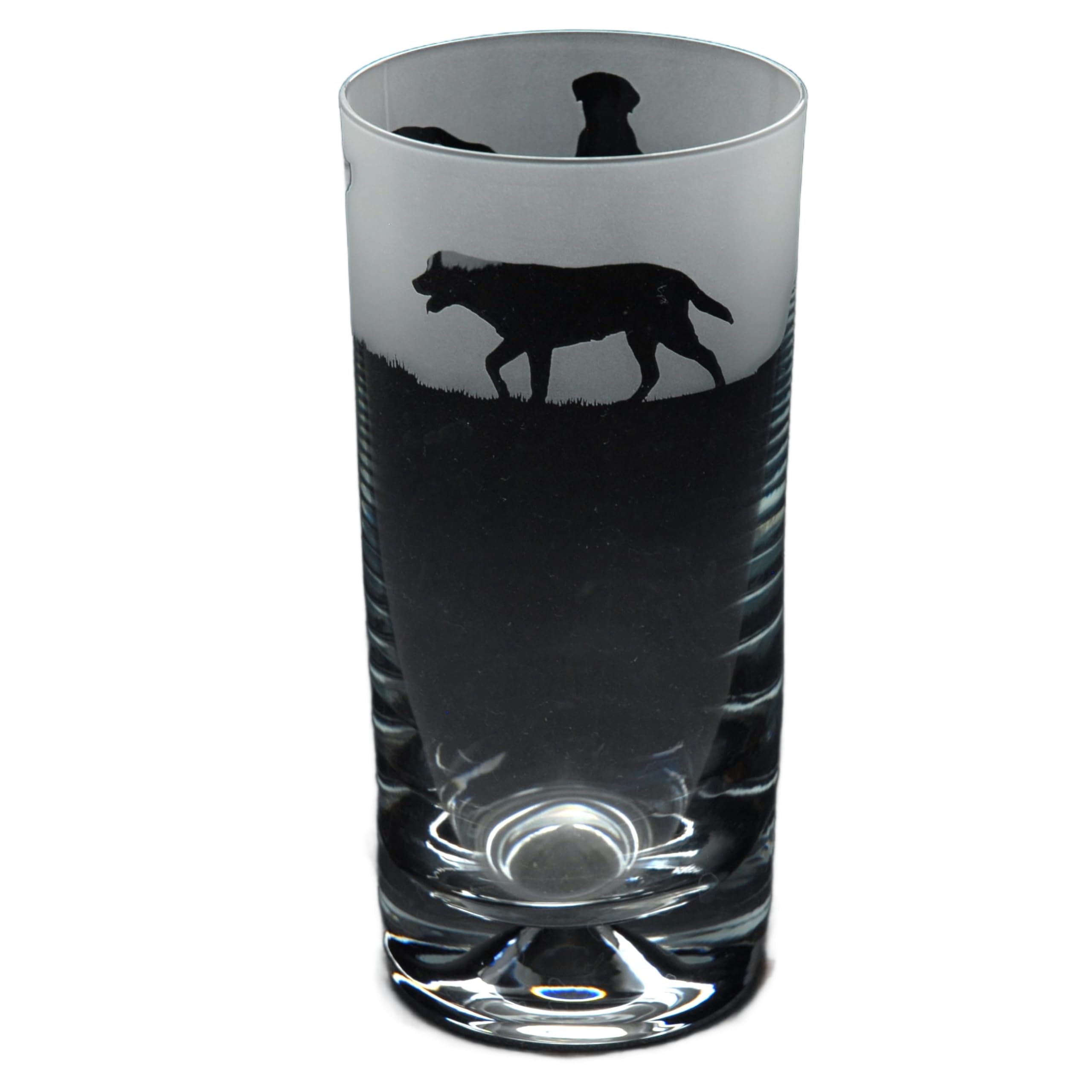 GLYPTIC Glass Art Labrador Dog Frieze Hand Etched/Engraved Highball Glass — image 1