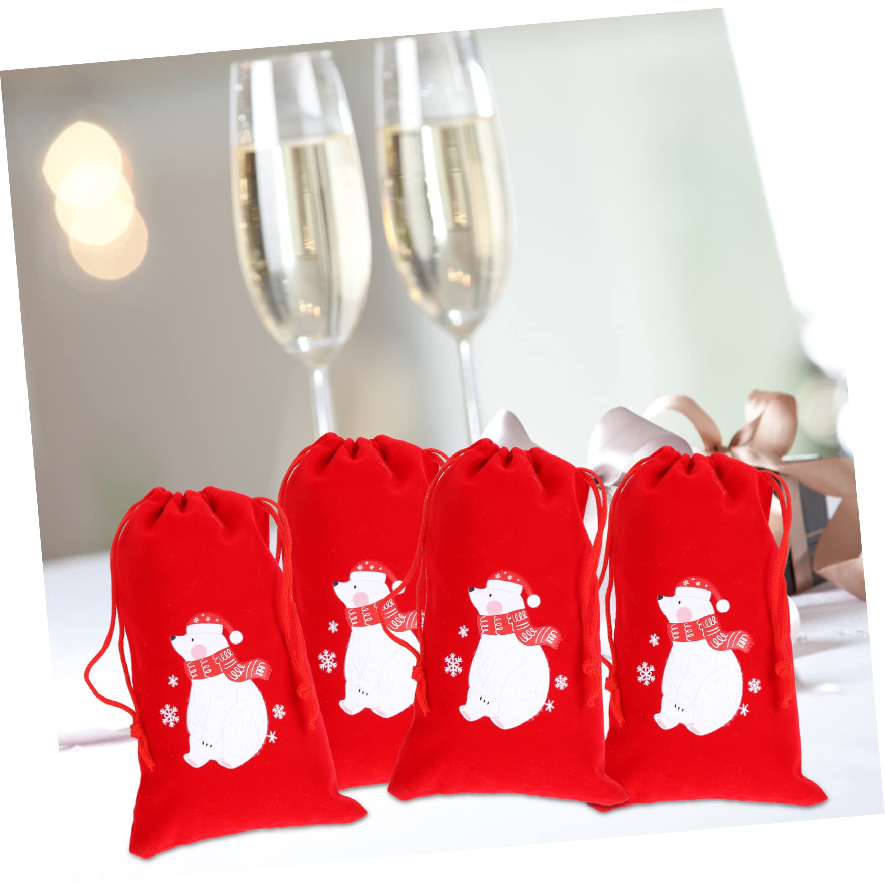 FOMIYES 40 Pz borsa in con coulisse borsa di natale sacchetto di natale sacchetti dolci natalizi sacchetti per dolci il porta regali di