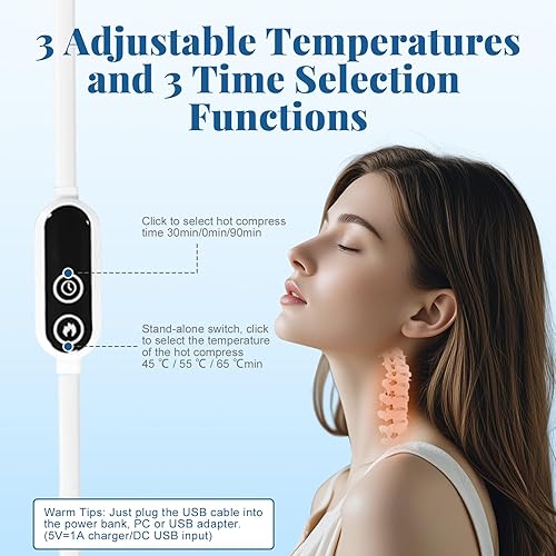 Miniatura 3 de Almohada térmica para el cuello para aliviar el dolor, almohada cervical ergonómica de espuma viscoelástica para personas que duermen de lado,