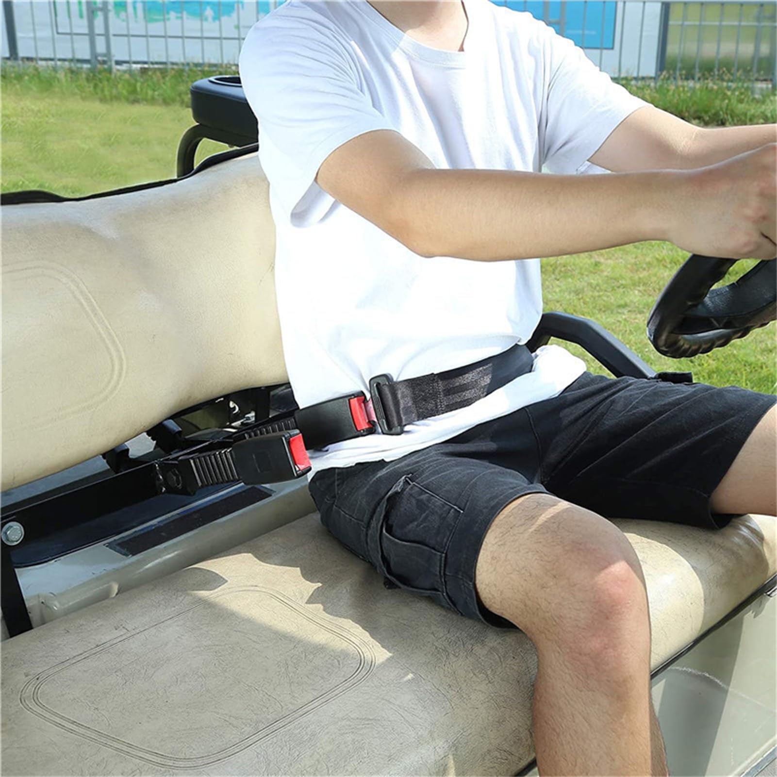 Zeetan Cinghie Retrattili Regolabili Universali 3Pt, Compatibili con La Maggior Parte dei Carrelli da Golf, UTV, VR, Camion,Nero