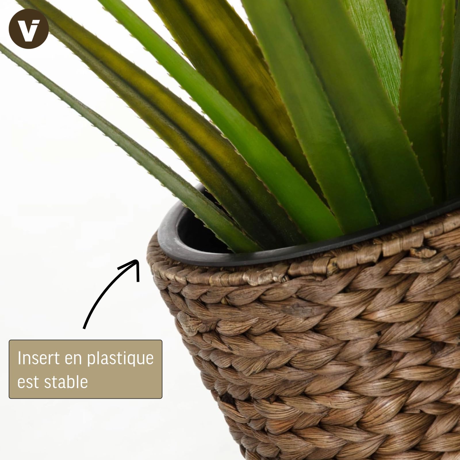 VIVANNO Jardinière Classic Round 60 cm Jacinthe d'eau Brun