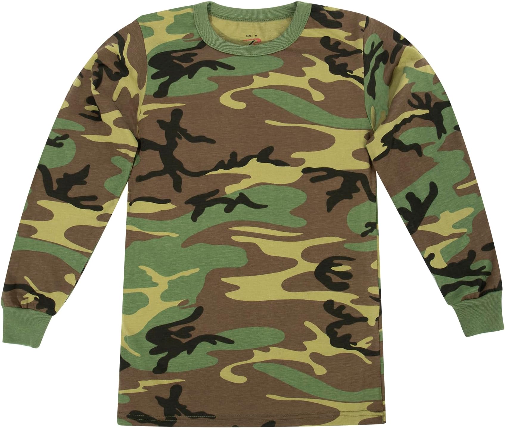 Kids Long Sleeve Camo T-Shirt – Comfortable Camouflage Crew Neck Tee
