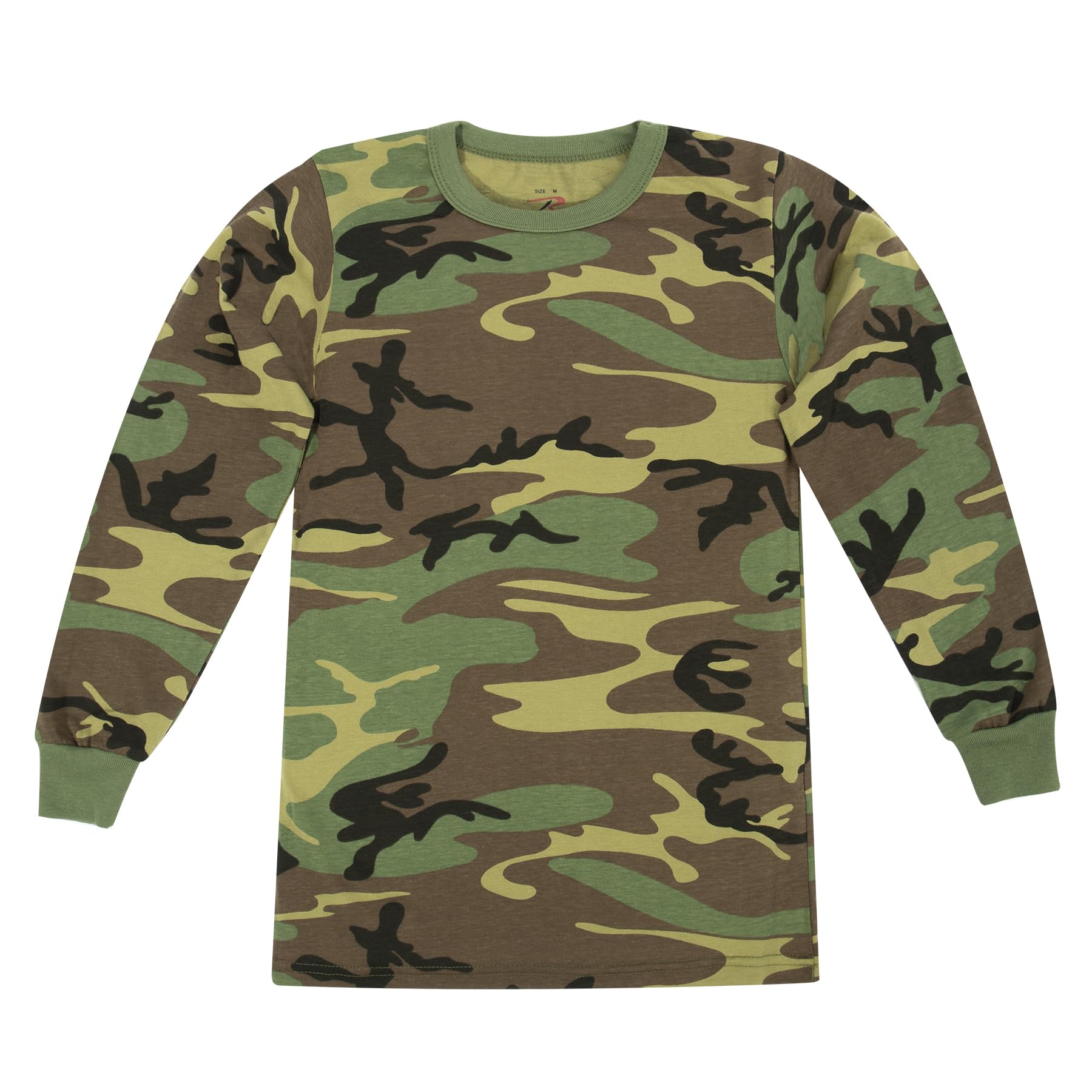 Kids Long Sleeve Camo T-Shirt – Comfortable Camouflage Crew Neck Tee