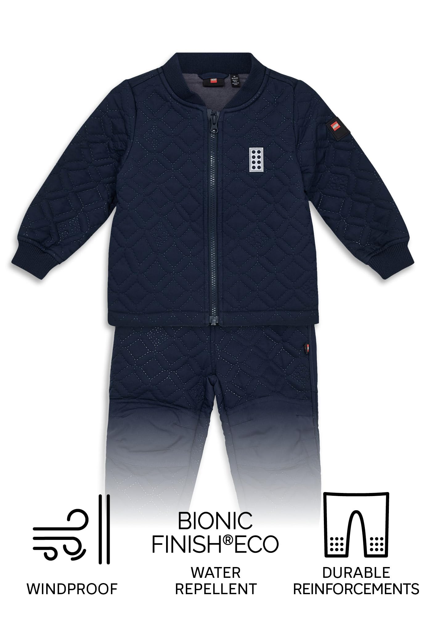Kabooki LEGO® Thermo-Set für Kinder - Winddichte Thermojacke und Thermohose mit Verstärkungen | Bionic-Finish ECO | Leichtes und warmes Set für Jungen und Mädchen
