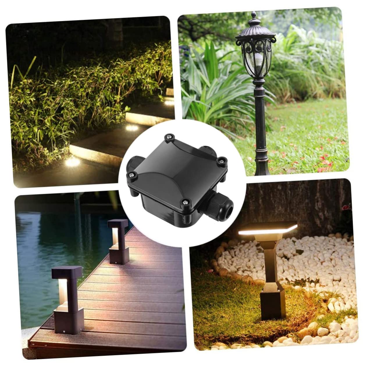 Boîte de Jonction à 3 Voies Étanche Abs Noir, Lot de 5