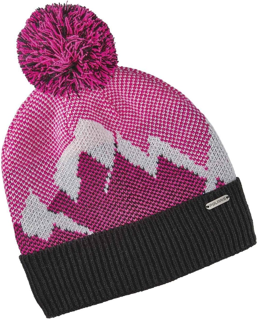 Polaris Snowmobile Women's Knit Mountain Beanie with Metallic Tag, Breathable, Warm Winter Hat