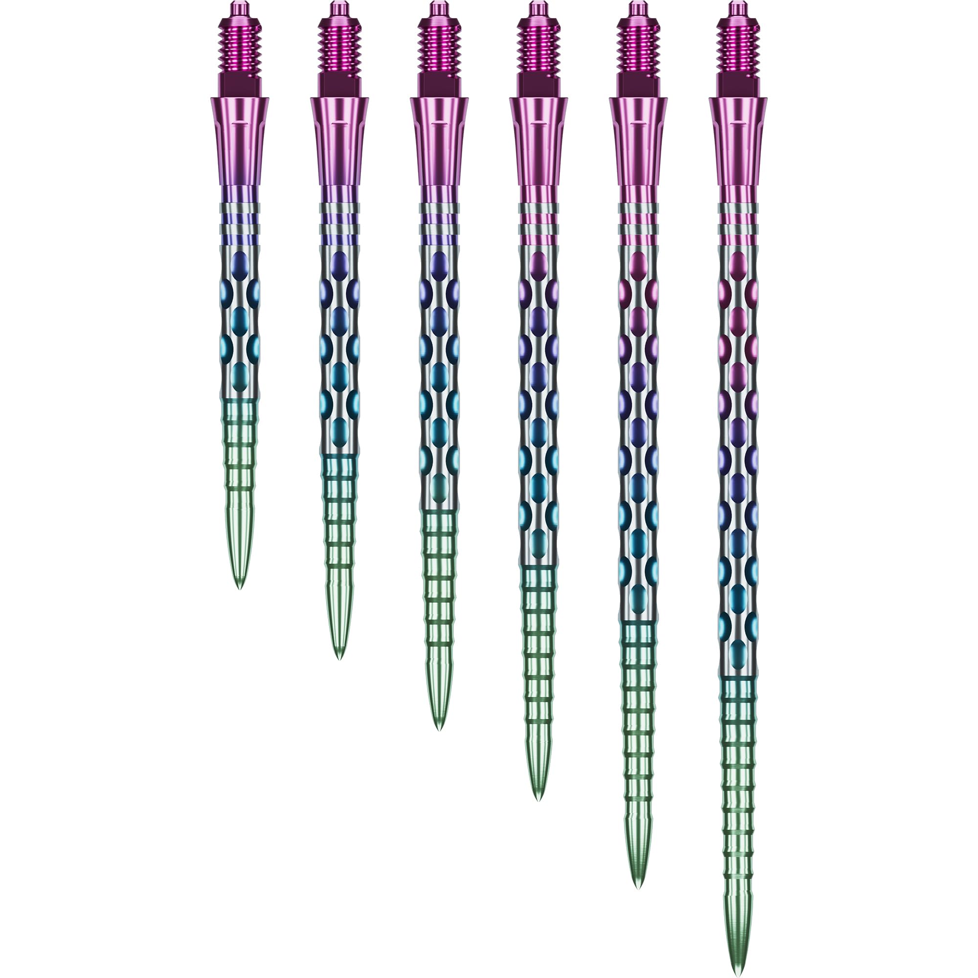 Caliburn EZ-EVO Dual Grid Dots Steel Tip Dart Points 28-50mm Black/Rainbow. (Rainbow, 32mm)
