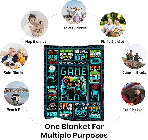 Miniatura 5 de Regalos de juegos para hombres, mantas de regalo para niños, niñas, adolescentes, manta de regalo para jugadores, regalos para amantes de los