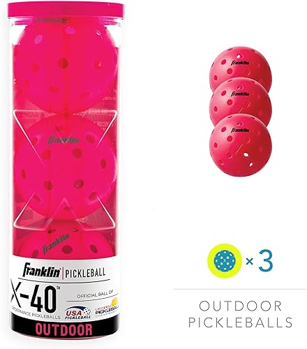 Miniatura 2 de Franklin Sports X-40 pelotas de Pickleball al aire libre - Bola oficial del Pickleball de EE. UU., APP Tour + US Open - Tamaño reglamentario
