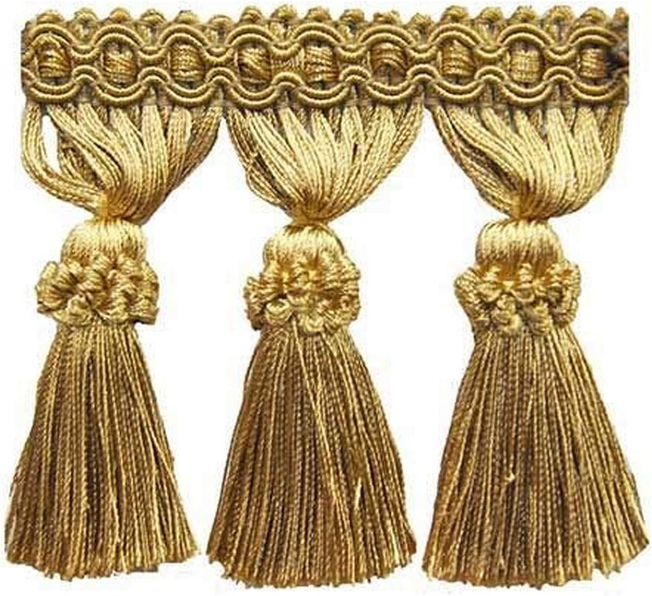 Belagio Enterprises Milante Collection 4-Inch Tassel Fringe (25 Yard Roll) | BF-1478-16/33 Sable and Aqua