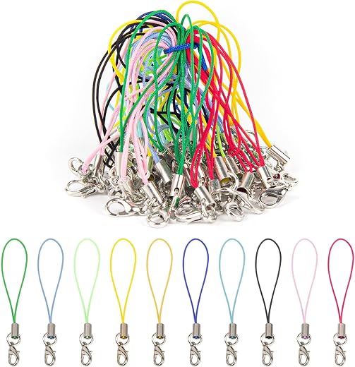 STORE 2508 Colorful Mobile Phone Straps with Lobster Clasp | DIY Craft Lanyards for Keychains, Charms, ID Holders, Jewelry...