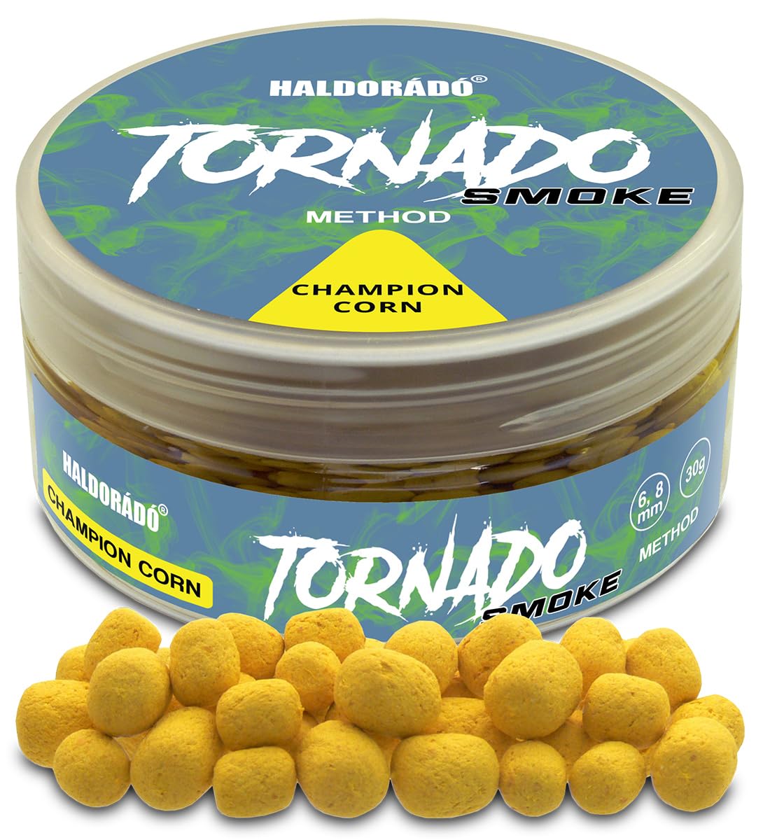 Haldorado Tornado Smoke Method Carp Fishing Bait, Champion Corn Flavour, 6-8mm Pellets, 30g