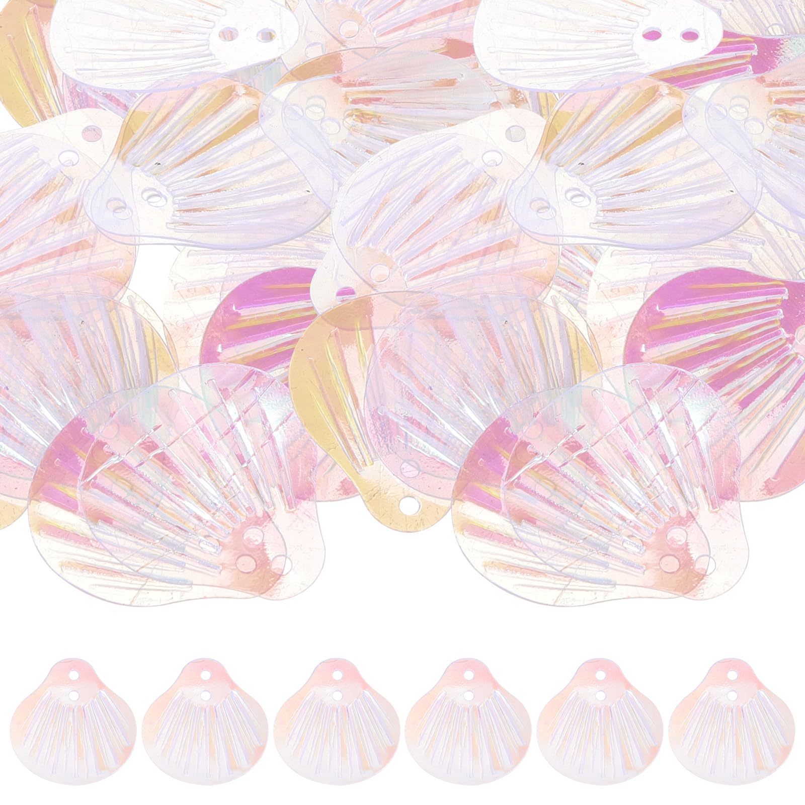 Amosfun Sparkling Shell Sequins with Holes for DIY Sewing Crafts Embroidery Applique Earrings and Garment Decoration