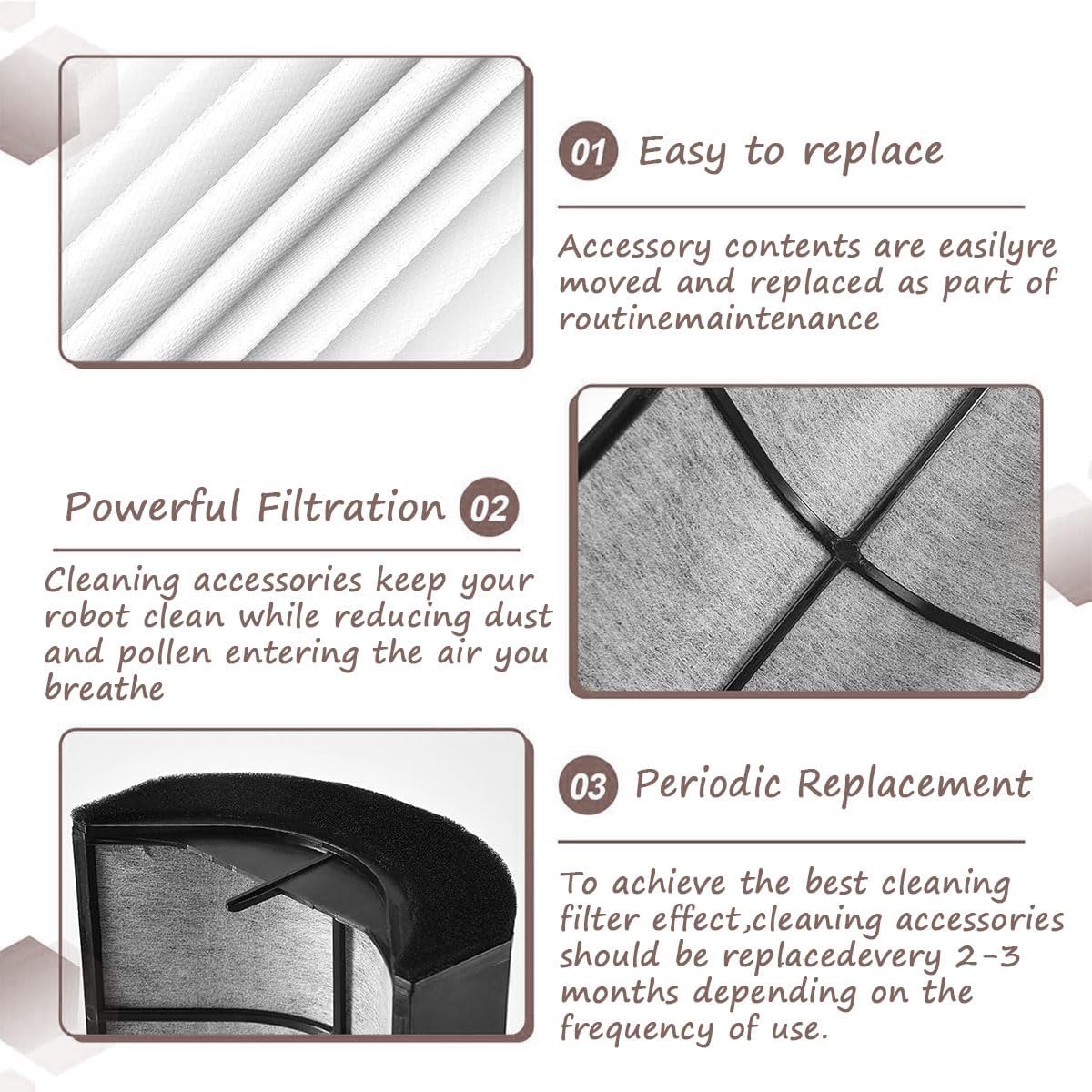 NKA TPP440F HEPA Replacement Filter for Envion Therapure Air Purifiers TPP440, TPP540, TPP640, TPP640S,4-Stage Filtration，1 Packs with a brush