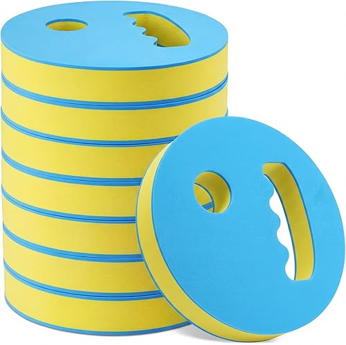 Honoson 8 Pcs Water Exercise Discs 7.1 Inch Diameter Water Weights for Pool Exercise Set Aerobic Equipment EVA Foam Hand Held Swim Disc for Adults