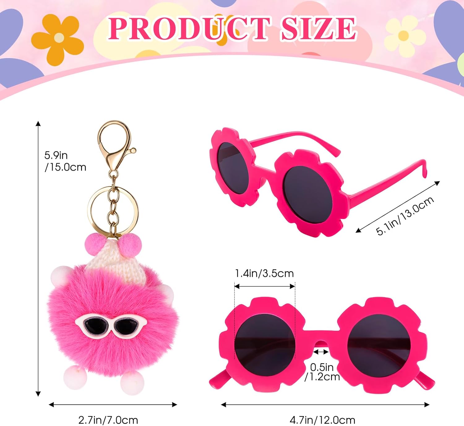 Personalized Mini Fanny Pack for Kids with Sunglasses & Cute Keychain, Small Initial Belt Crossbody Bag Purse for Teen Girls, Birthday Gifts for 3 4 5 6 7 8 9 10 Years Old Kid (A, Rose Pink) - Image 3