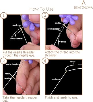 BEADNOVA Needle Threaders 25pcs Plastic Flower Head Sewing Needle Threader for Sewing Small Eye Embroidery Craft Knitting Quilting (25pcs, Mix Colors)