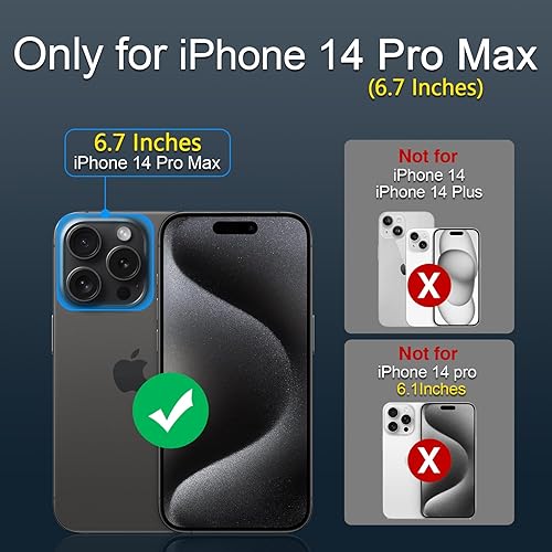 Miniatura 2 de OATSBASF Funda para iPhone 14 Pro Max sin marco, elegante carcasa de aluminio de grado aeroespacial con función atril integrada (negro, iPhone 14
