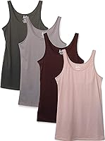 Vista 1 de Kalon Paquete de 4 camisetas sin mangas para mujer con diseño moderno y pechugona