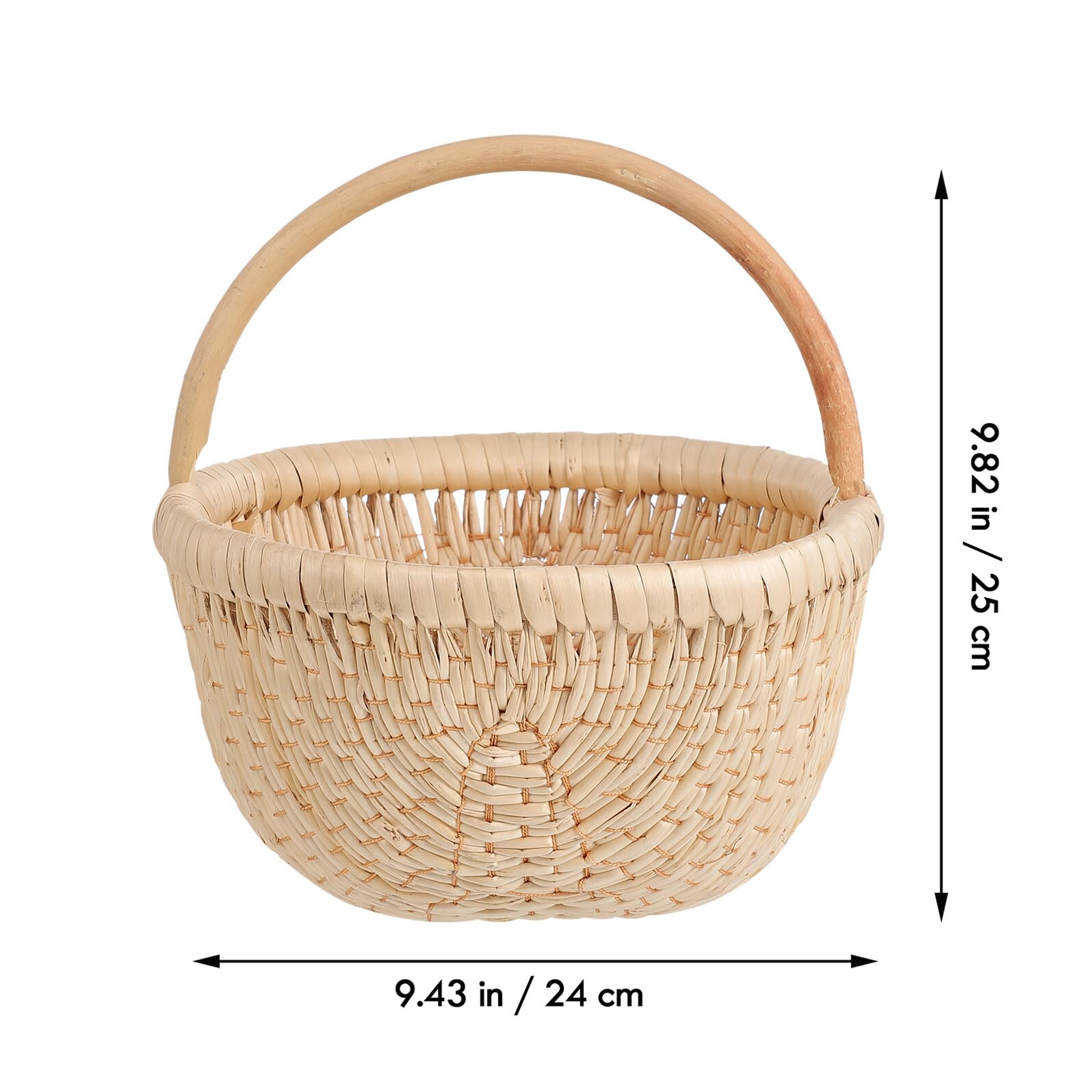 Cesta de Flores Tejida a Mano de Mimbre y Ratán Beige