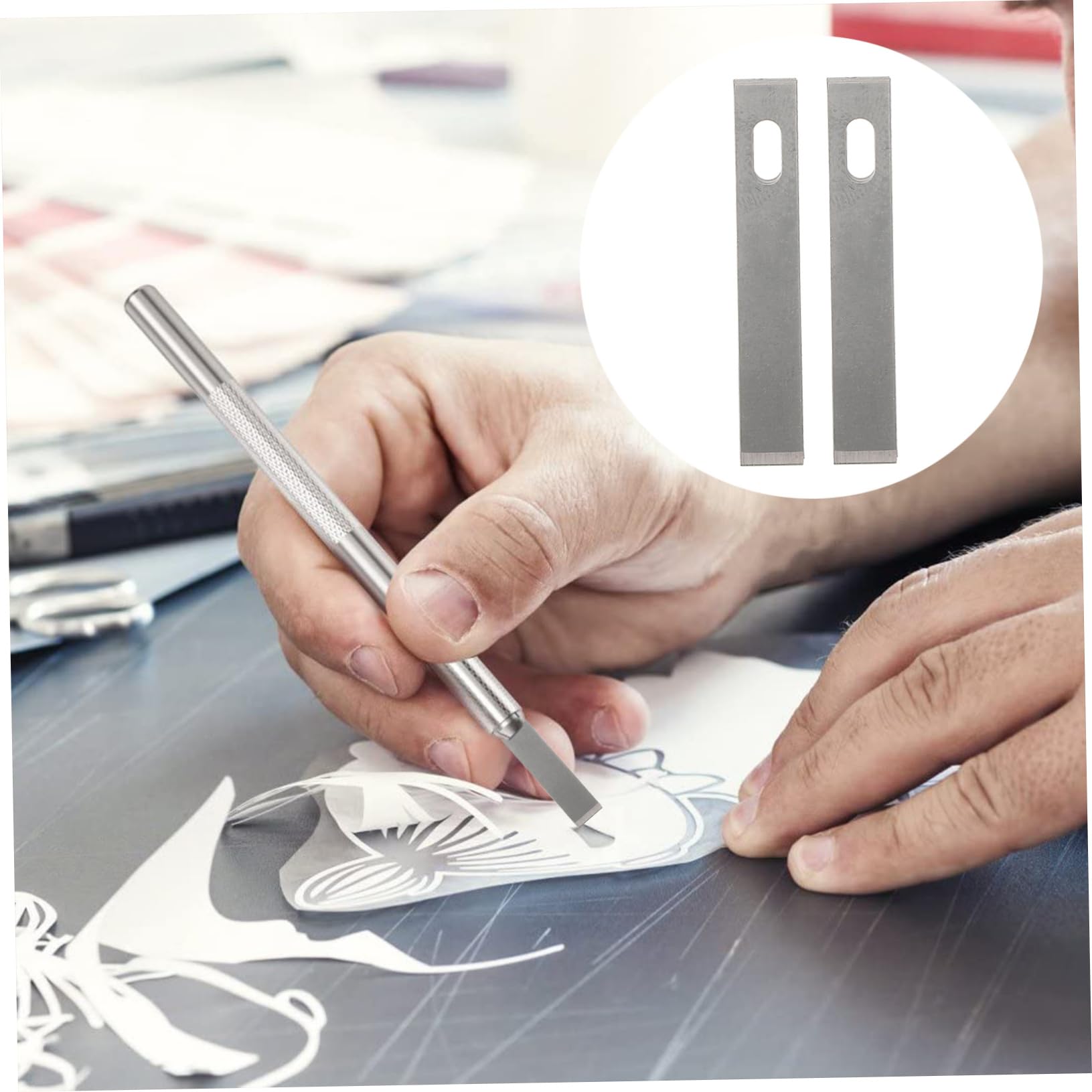 HOMSFOU Utility Blades Replacement 50pcs Craft Blades Assortment Wide Application for Wood Plastic Paper Cutting