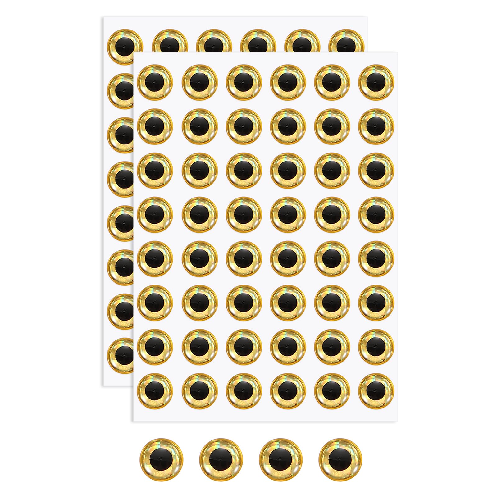 YELARXI Fish Eyes for Lures Making, 3D Eyes Fly Tying Materials Lures, Artificial Fishing Baits 10mm & 100 Pcs & Gold -Fit for (Fish Bait/Fly Tying Streamers/Crafts)