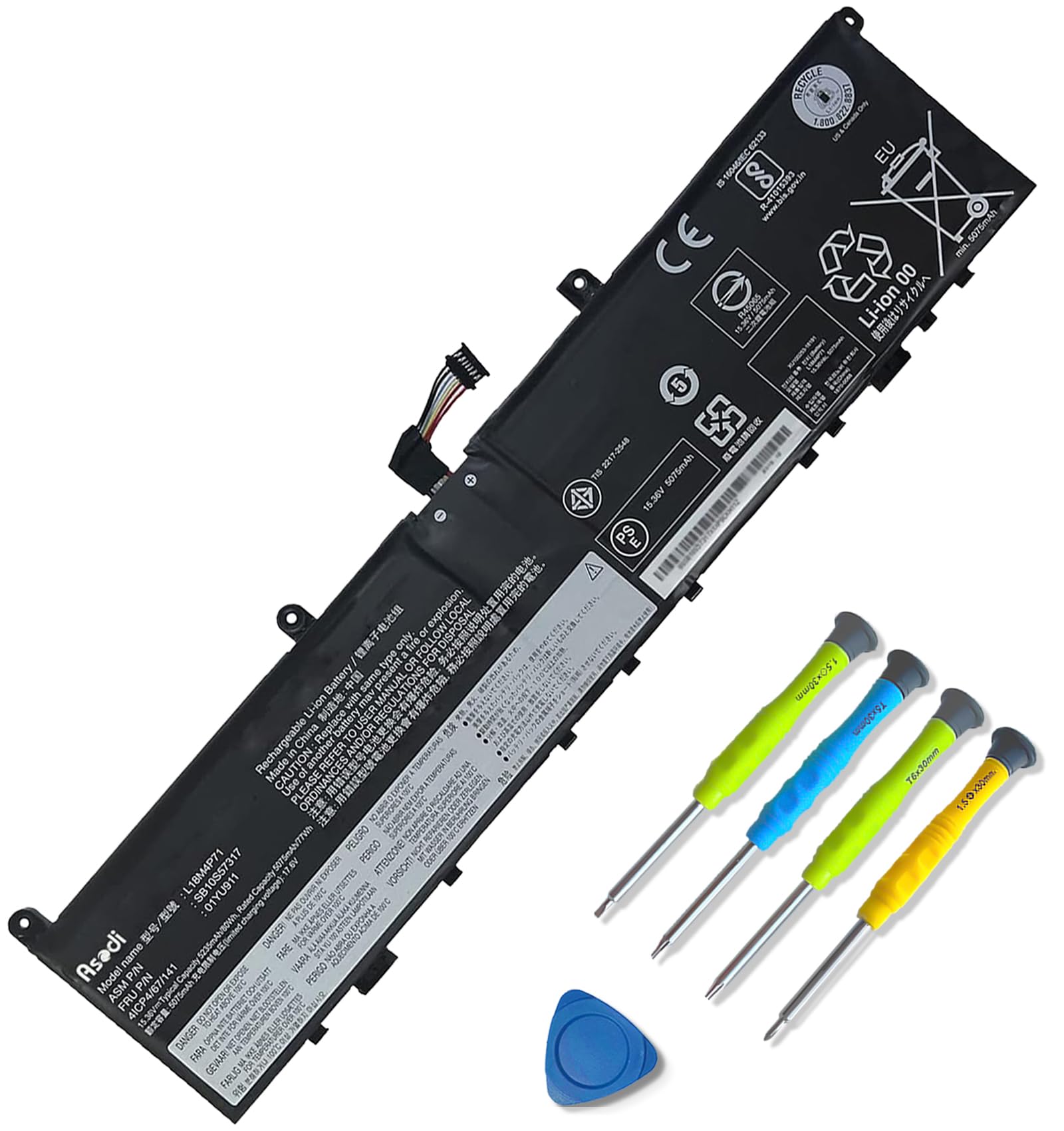 ASODI L18M4P71 Laptop Battery for Lenovo ThinkPad X1 Extreme 1st Gen/2nd Gen ThinkPad P1 1st/2nd Gen Series 01AY969 L17C4P72 L17M4P72 01AY968 01YU911 5B10V98091 SB10Q76929 SB10Q76928 80Wh.