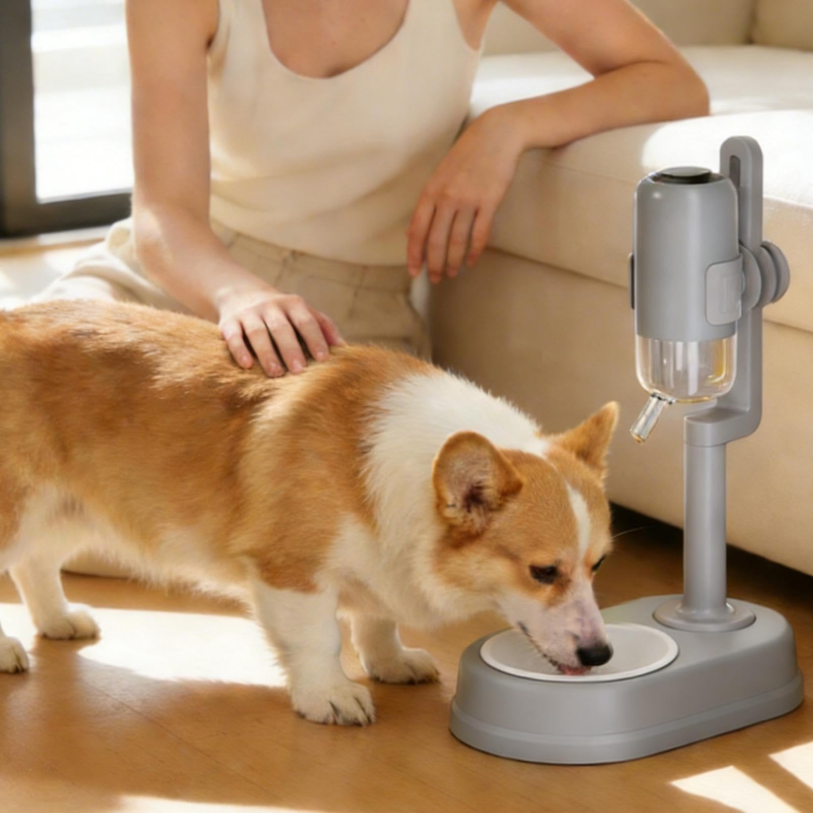 Dispenser d'Acqua per Animali Domestici Bevitore Regolabile In Altezza | Dispenser d'Acqua in Piedi per Animali Domestici da 750ml Per Piccoli Animali Criceto Scoiattolo Coniglio Riccio E