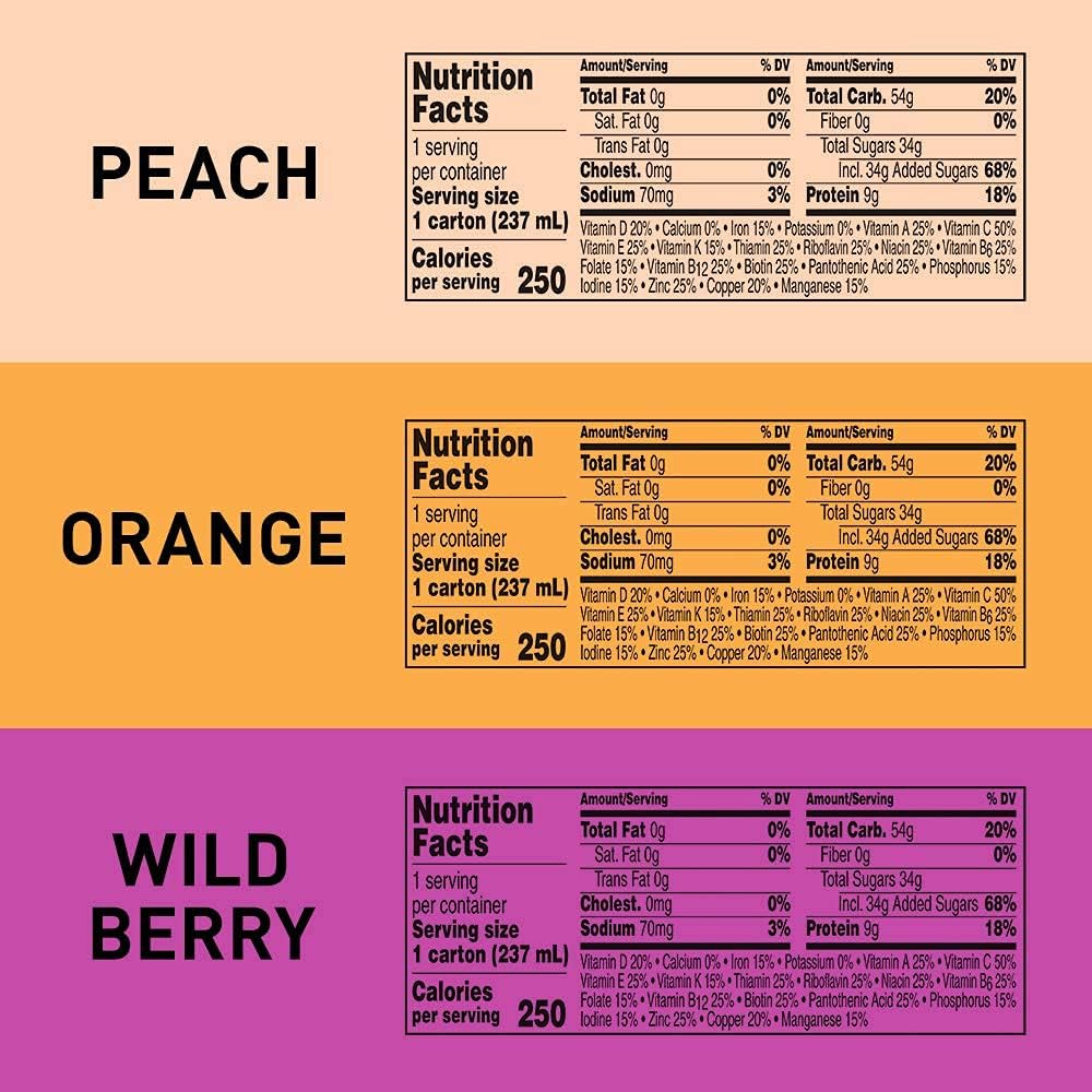Boost Breeze, Variety Case, Orange, Peach, & Wild Berry, 8 Ounce Boxes (Pack of 27)