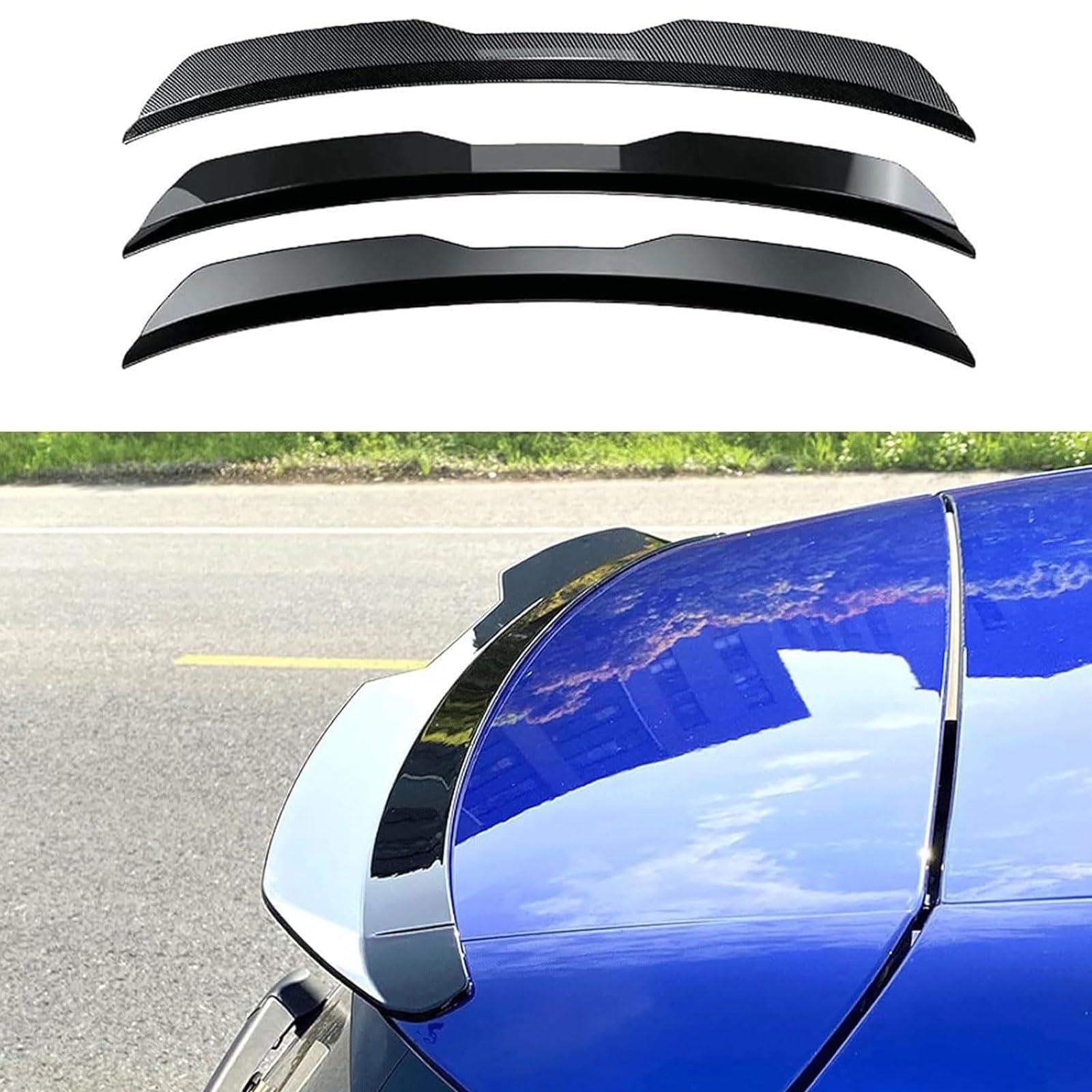 Spoiler Auto per Fiat Panda III 4x4 2011-2020 2021 2022 2023 2024, Bagagliaio sul Tetto Coda Alettone AntiGraffio Accessori Auto,Gloss Black