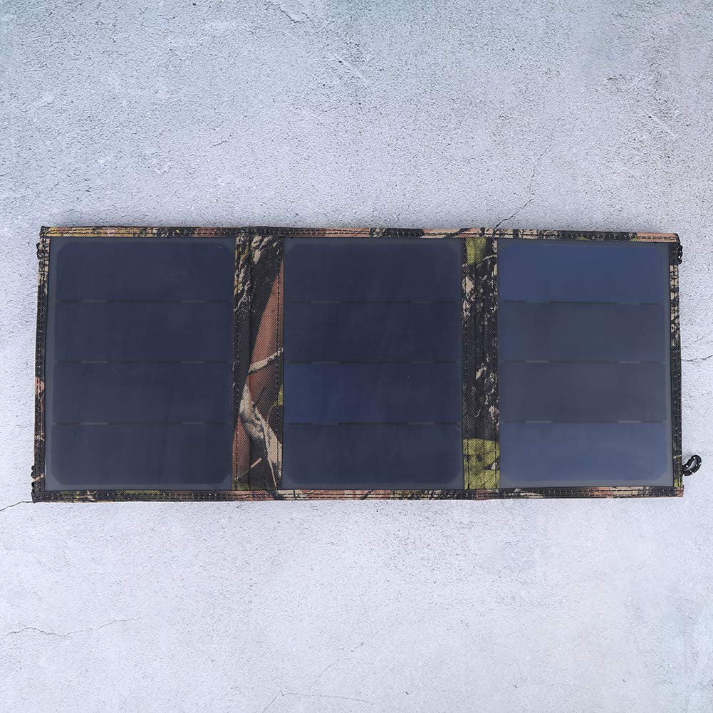 Chargeur Pliable de Panneau Solaire Portable 15W avec Sortie 5V, pour Sac à Dos de Camping en Plein Air Randonnée Charge D'urgence Téléphone Portable