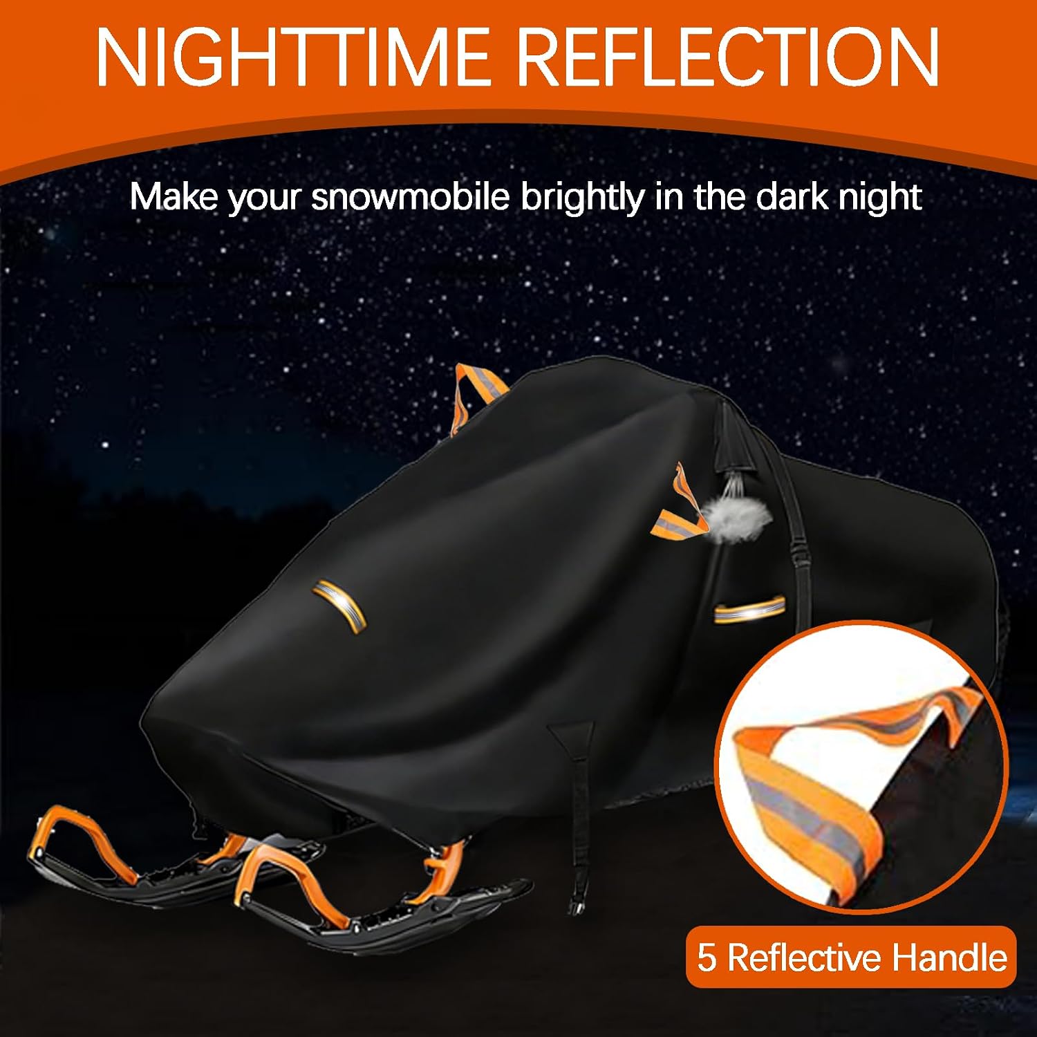 Trailerable Snowsled Cover Custom Fit for Polaris RMK Shift (155-Inch), 600D Heavy Duty Oxford Cloth Snowmobile Cover, Universal Sled Ski Covers with Storage Bag