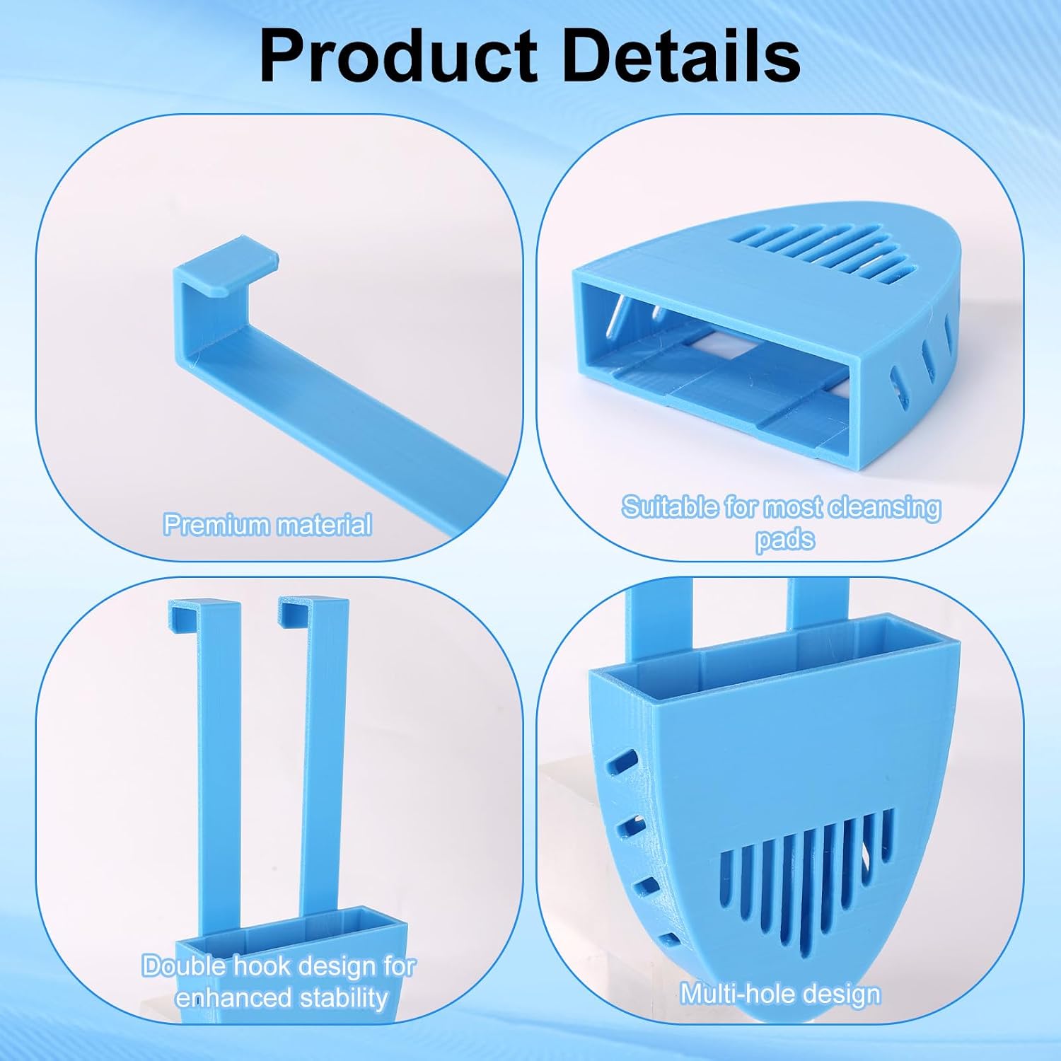 2 Sets Toilet Tank Pucks Holder, Hanging Toilet Bowl Carrier Hook Pucks Holder Hanger Bracket Caddy Avoids Crumbling from Water Tank (Blue)