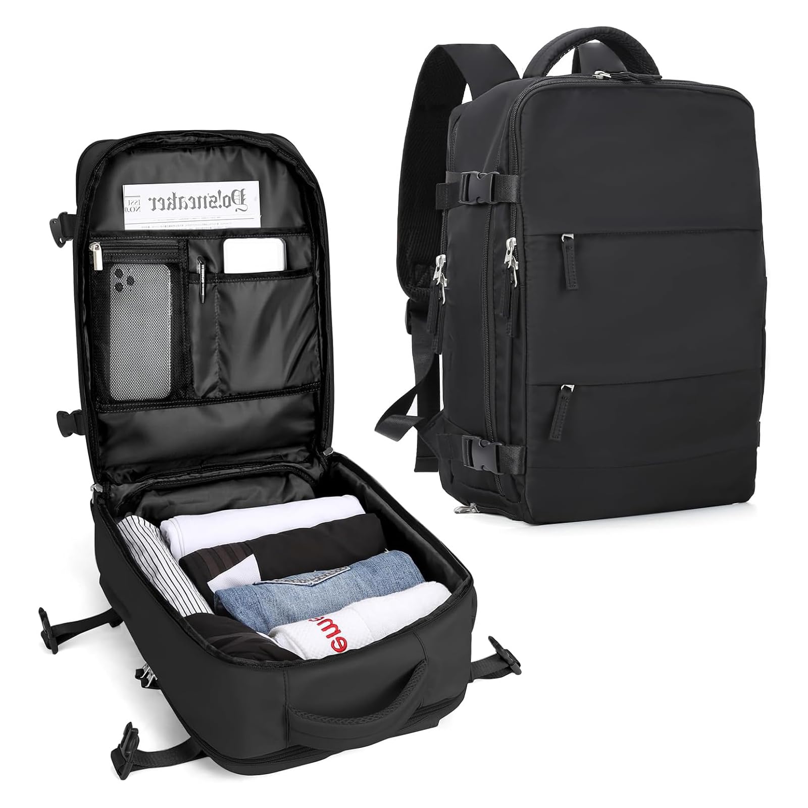 SZLX Zaino Ryanair 40x30x20 Sottovuoto Zaino da Viaggio 40x20x25 Ryanair Wizzair Donna da escursionismo impermeabile Zaino Casual Laptop da 14 Pollici con porta di ricarica USB Scomparto per Scarpe