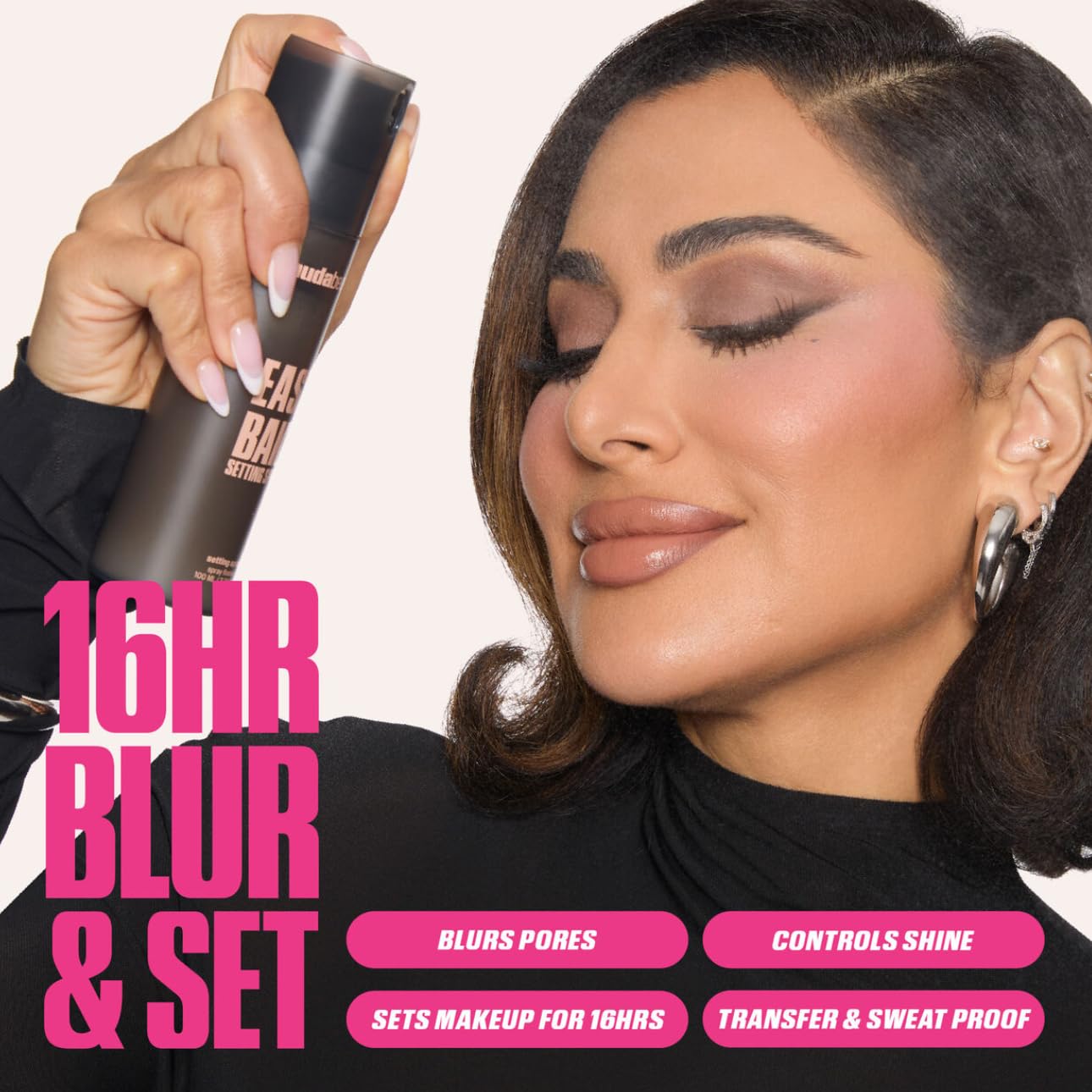 Huda Beauty Easy Bake Setting Spray, halbmattes Finish, bis zu 16 Stunden Halt, 30 ml