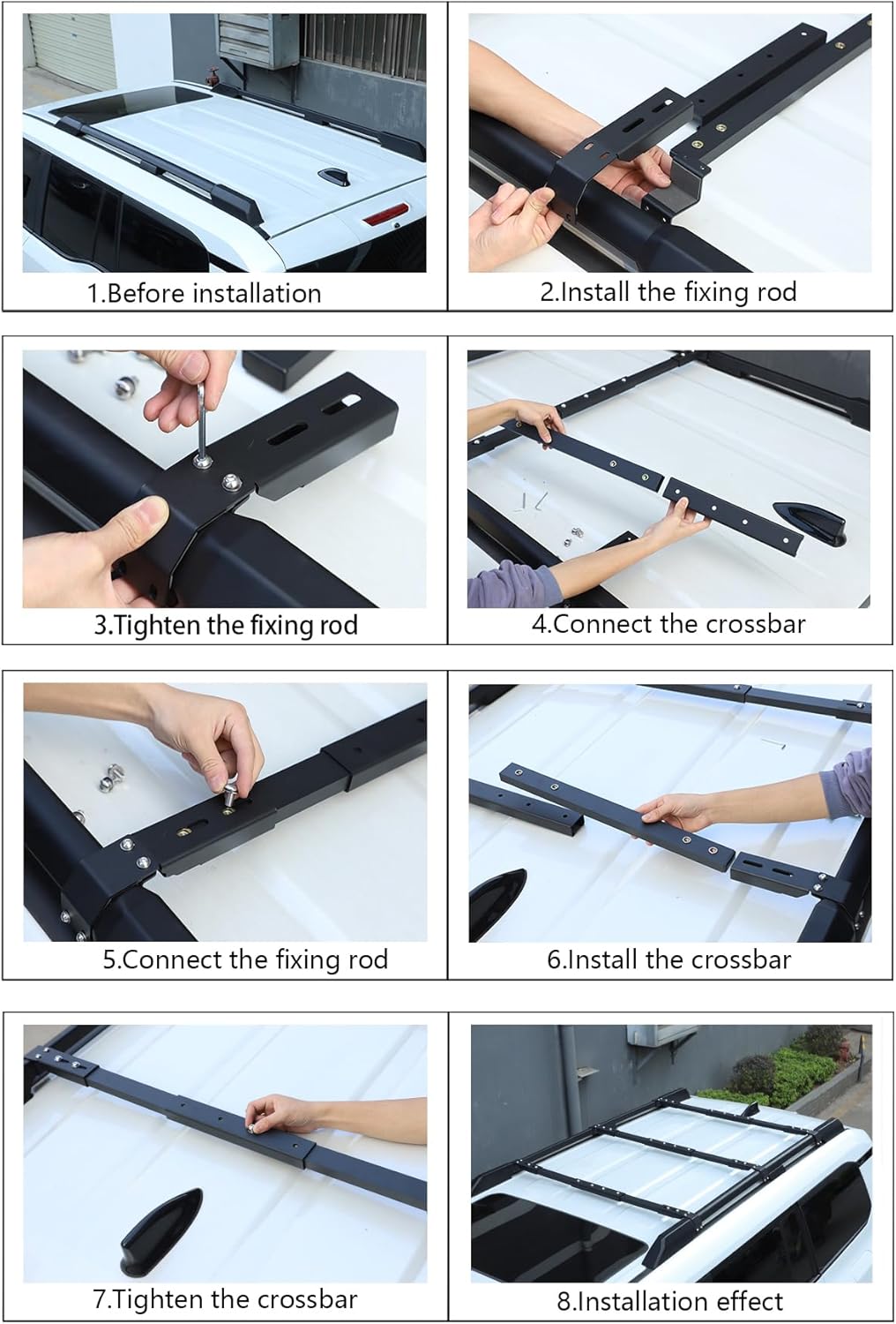 Roof Rack Cargo Basket Compatible with Toyota Land Cruiser 250 Prado J250 LC250 2026 2025 2024 Roof Rack Luggage Carrier Cross Bars, 3Pcs