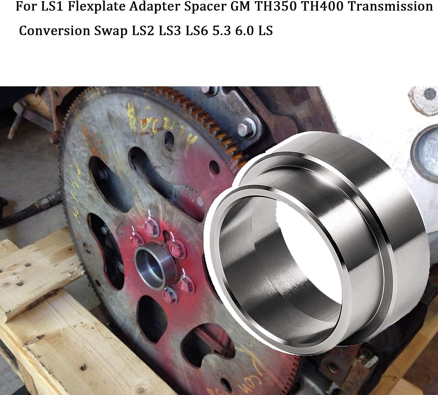 BDFHYK Flexplate Adapter Spacer LS Swap Torque Stall Converter Hub Crankshaft Adapter suitable forTH350 TH400 Transmission