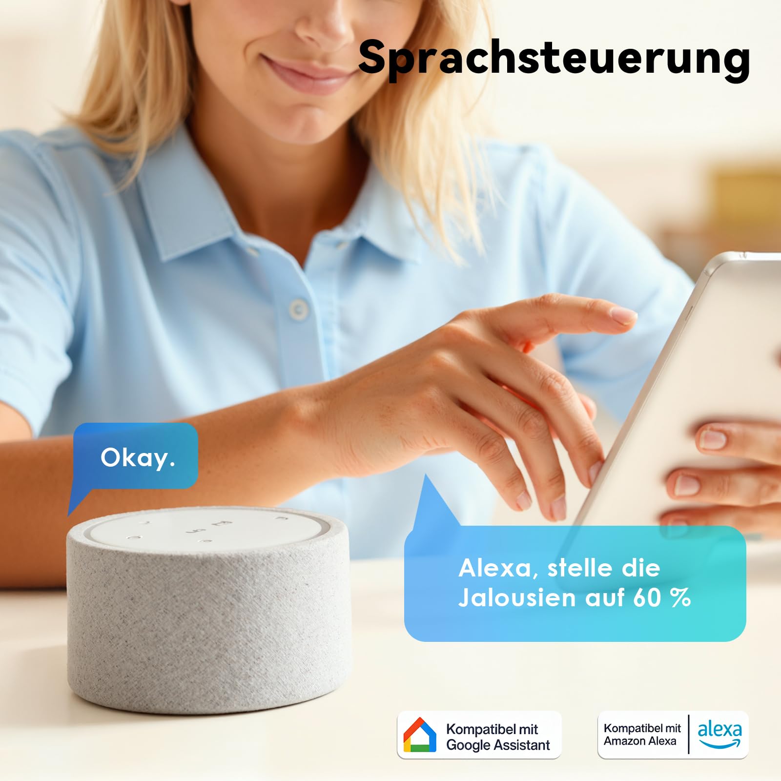 Rolladenschalter Smart, 80mm JSmart Vorhänge, Kompatibel mit Alexa/Google Home, Prozentuale Steuerung,Intelligenter Fernschalter, Benötigt Nullleiter（XUIBFB-4Pack)