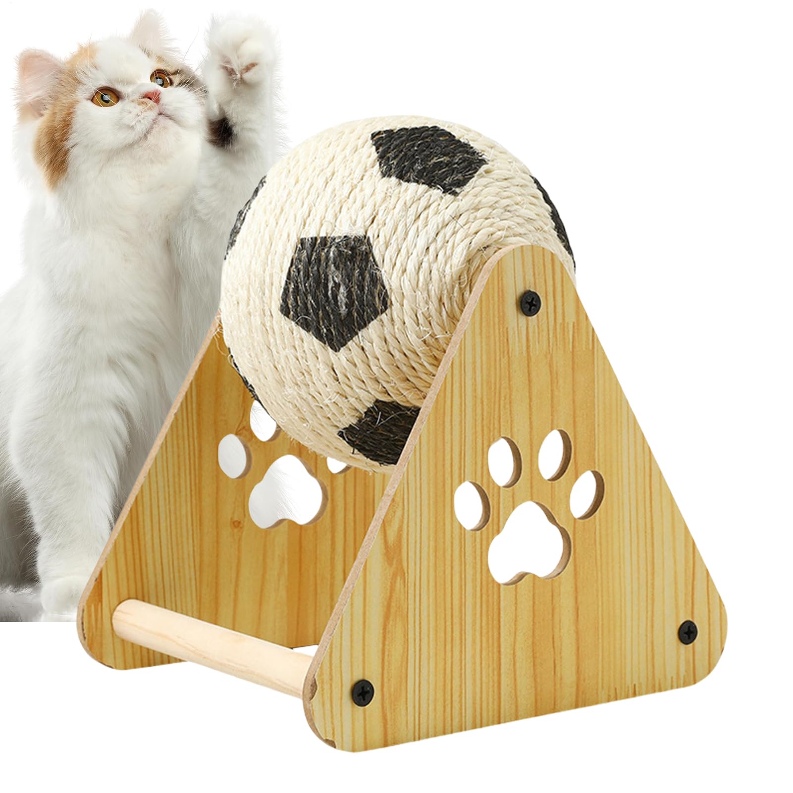 Amazon | 猫用スクラッチボール - シサル素材のボール型爪とぎ 木製