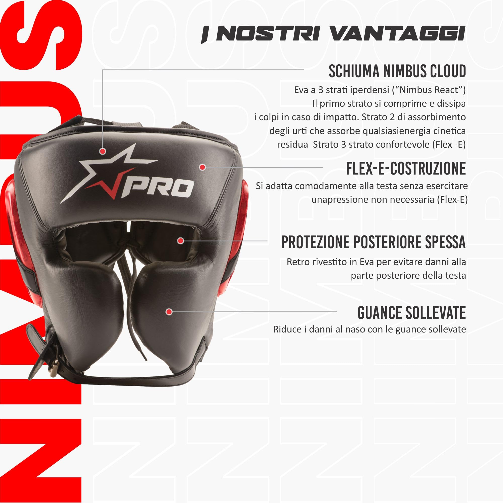 Starpro Nimbus Boxing Headguard do sparingów – skóra premium, maksymalna ochrona z podwyższonym policzkiem i regulowanym dopasowaniem – lekki sprzęt treningowy dla mężczyzn i kobiet