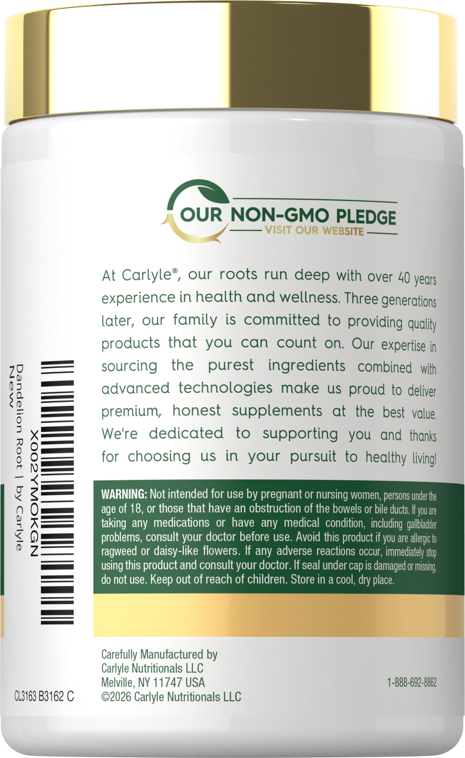 Carlyle Dandelion Root Extract | 300 Capsules | Herb Supplement — Amazon image 3