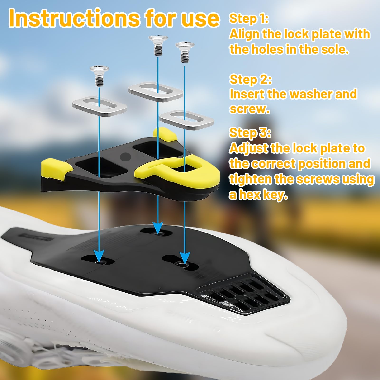 Cuñas de Pedal Bicicleta 1 par compatibles SPD-SL, cuñas para Zapatillas Ciclismo 3 Orificios, Resistentes Antideslizantes para Carretera montaña