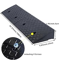 Vista 3 de Nisorpa - Rampa de bordillo de goma, rampa lateral de 2" de elevación, rampas de carga resistentes con capacidad de 22000LBS/10T, rampas de bordillo