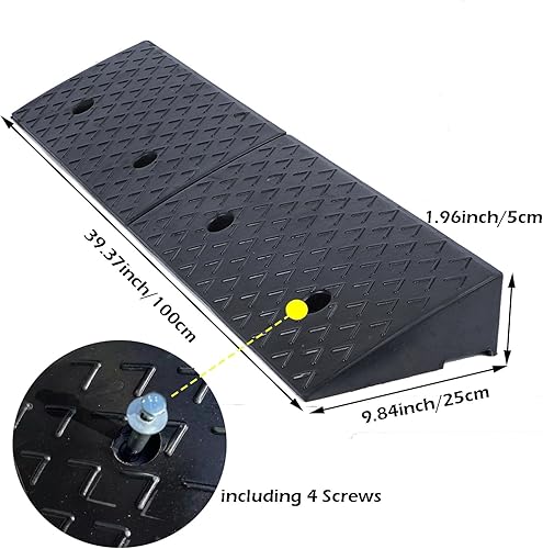 Miniatura 3 de Nisorpa - Rampa de bordillo de goma, rampa lateral de 2" de elevación, rampas de carga resistentes con capacidad de 22000LBS/10T, rampas de bordillo