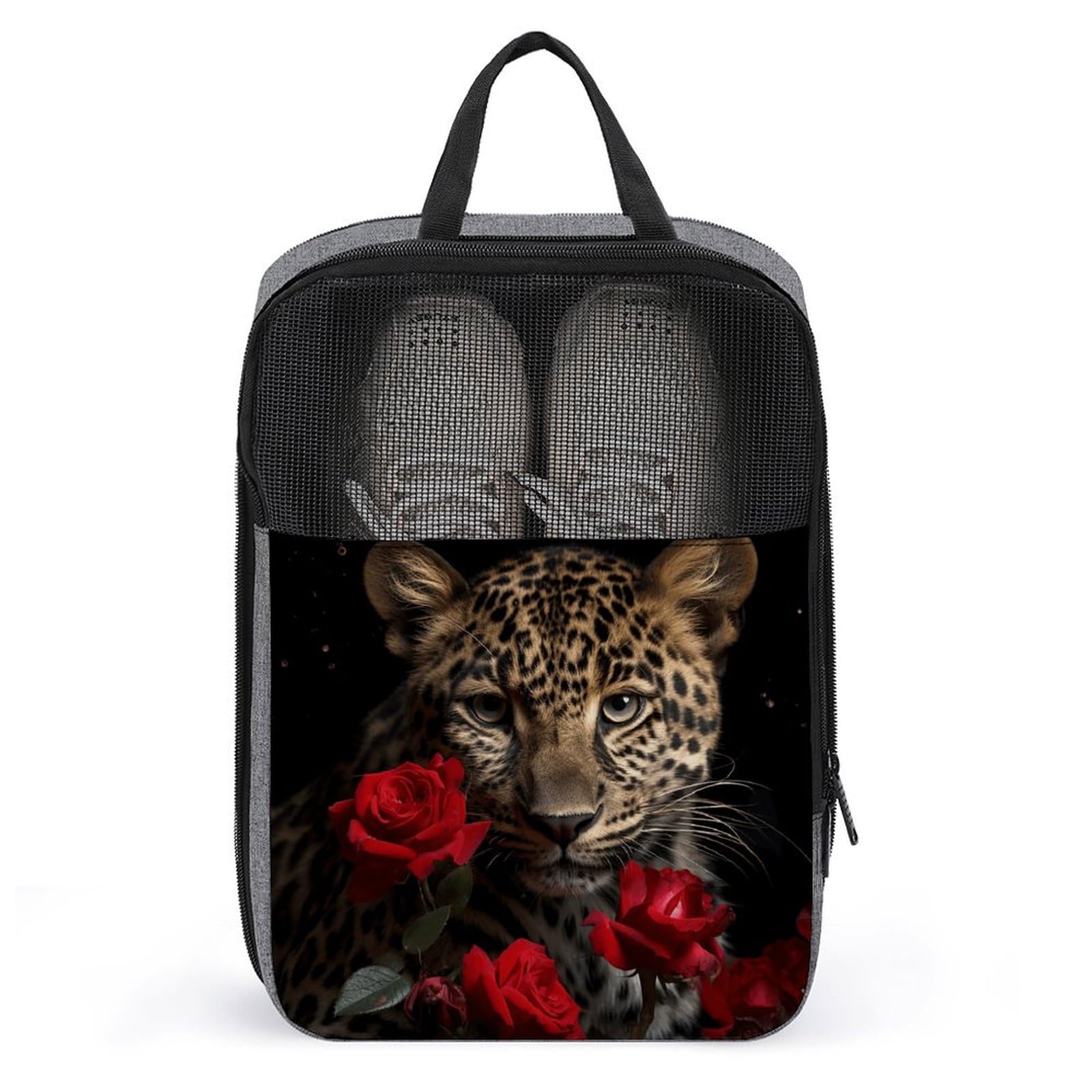 Sac à chaussures imprimé léopard rose au design élégant et raffiné