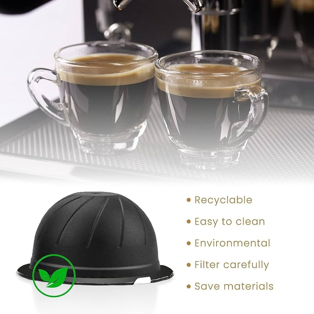 Reusable Coffee Capsules 80/150ML Barcode Refillable Vertuo Pods Compatible With Nespresso Vertuoline 230ML And 414ML Pods